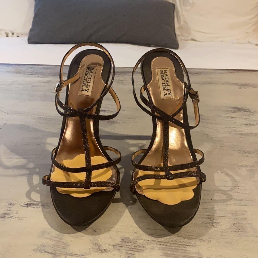 Badgley Mischka Strappy Bronze Sandal​​​​​​​​​​​ - Picture 2 of 9